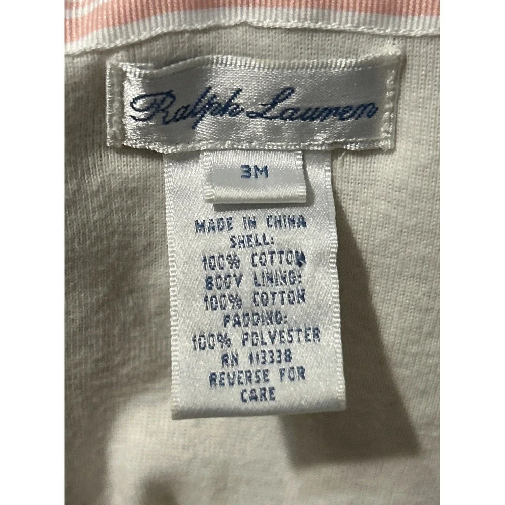 Polo‎ Ralph Lauren Baby Hooded Snowsuit Pink Sz 3 months Quilted One piece